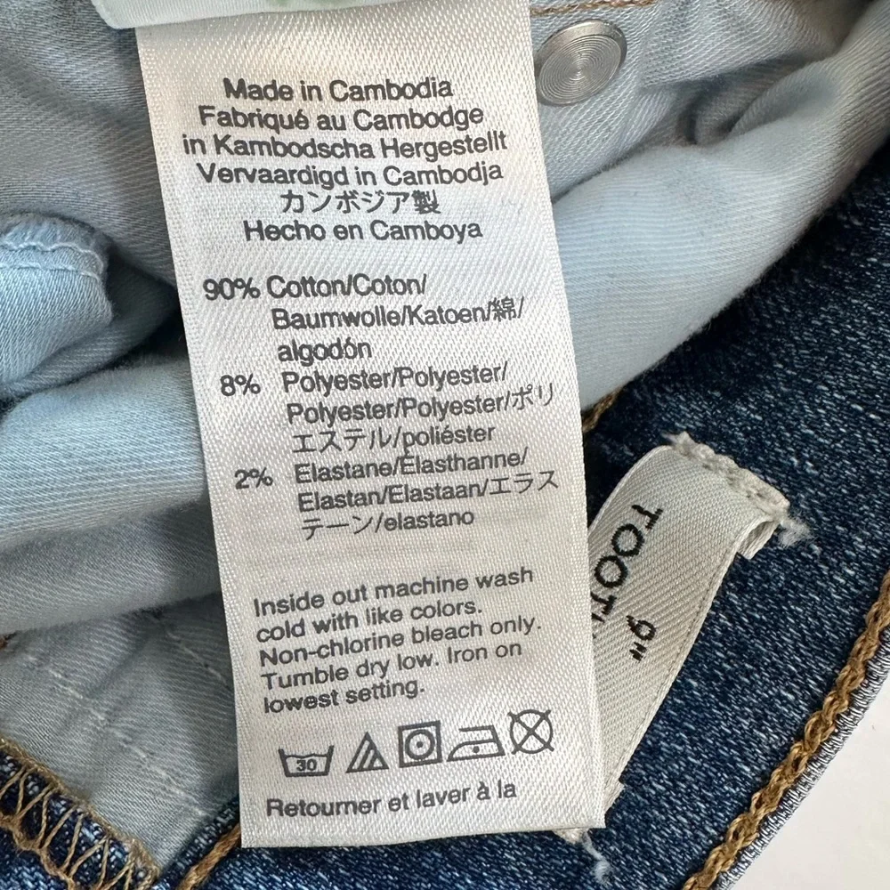 J. Crew Jeans 9” Toothpick Button Fly Raw Hem Medium Blue Denim Women’s Size 28